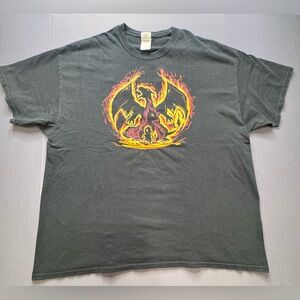 Pokémon Charmander Evolution Tee Black T-Shirt Short Sleeve XXL